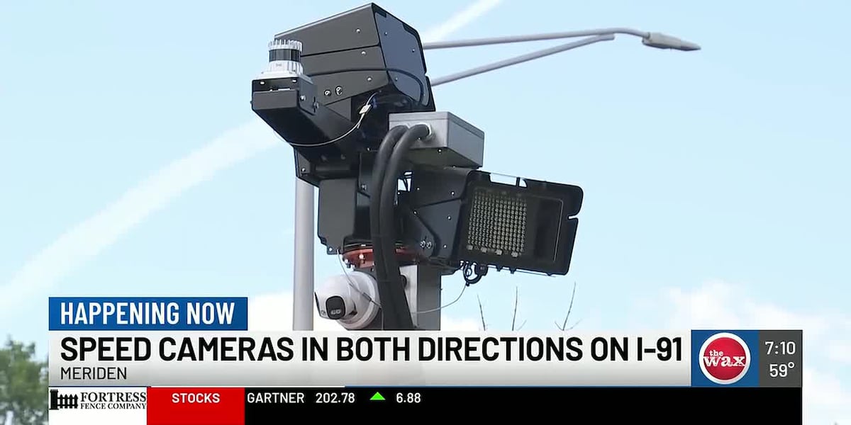 Work zone speed cameras now active both ways on I-91 in Meriden