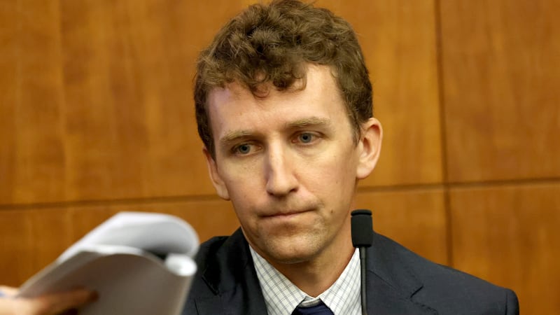 Patrick Clancy on the stand. The Lindsay Clancy murder trial is held at Plymouth Superior...