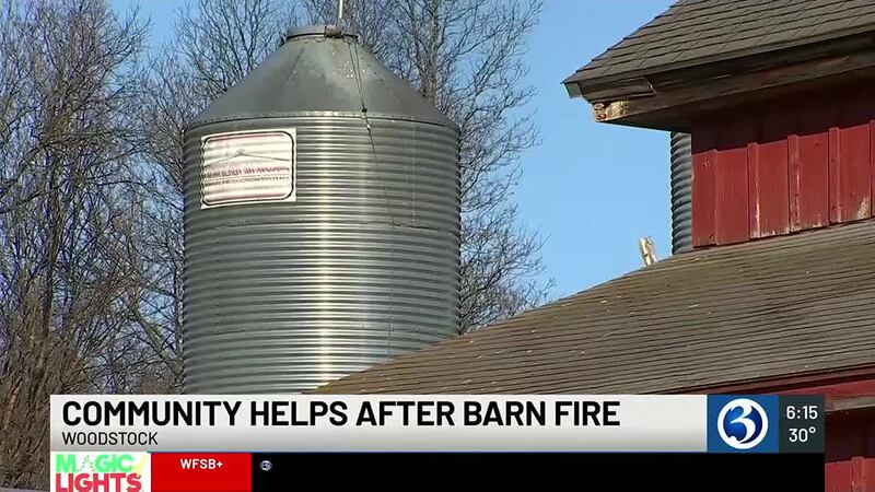 Community helps after barn fire in Woodstock