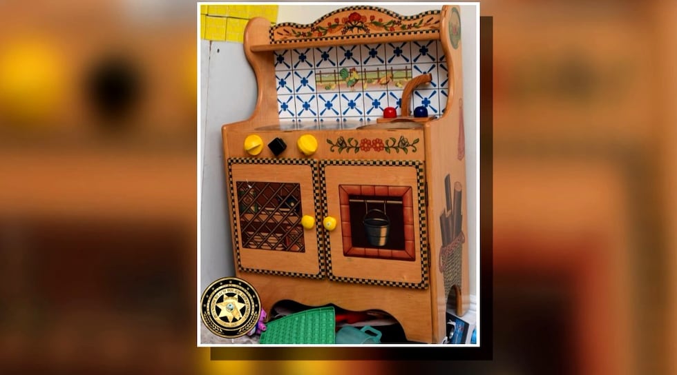 Investigators say the playset was “an old wooden set that was bought off of Facebook...