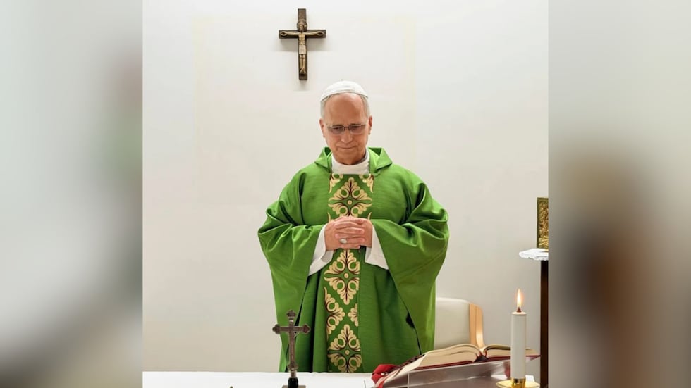 This picture, released by Vatican Media on Friday, Oct. 16, 2026, shows Pope Leo XIV...