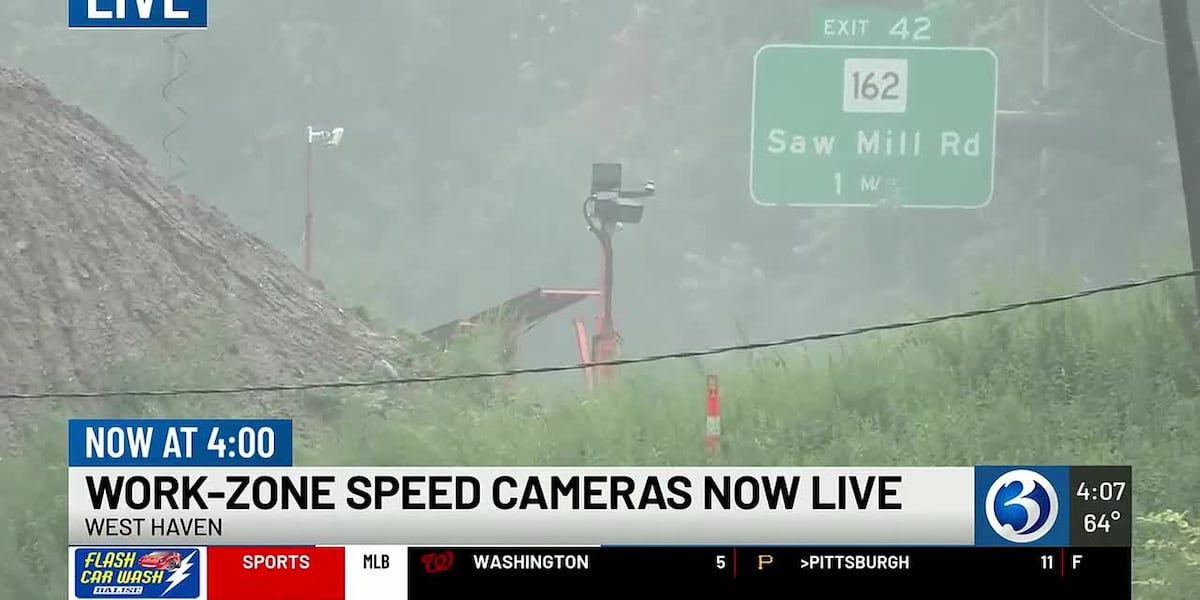 Connecticut work-zone speed cameras now live on I-95 and Route 2
