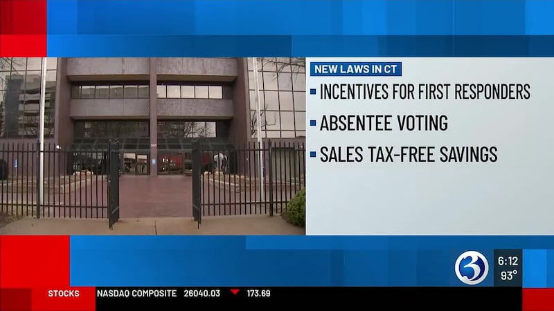 Connecticut expands first responder benefits, no-excuse absentee voting among 80 new laws...