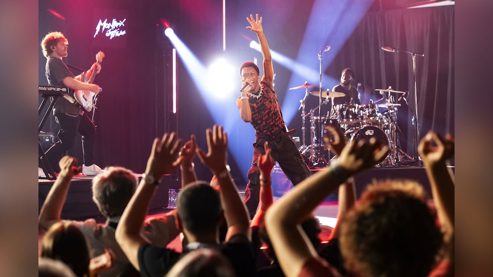 FILE - American singer-songwriter, David Anthony Burke, aka D4vd, performs on the Casino stage...