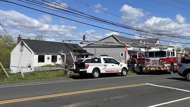 Route 17 in both directions is closed at Higganum Road due to a structure fire on Friday morning.