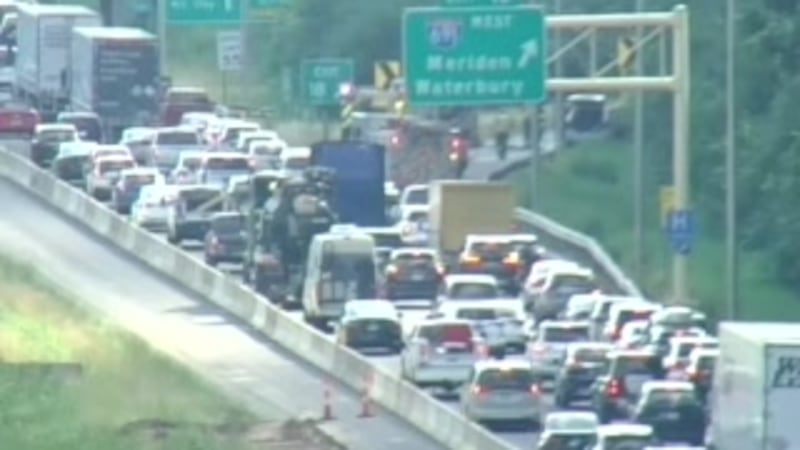 A car fire has closed the I-91 southbound ramp to I-691 in Meriden on Saturday afternoon.