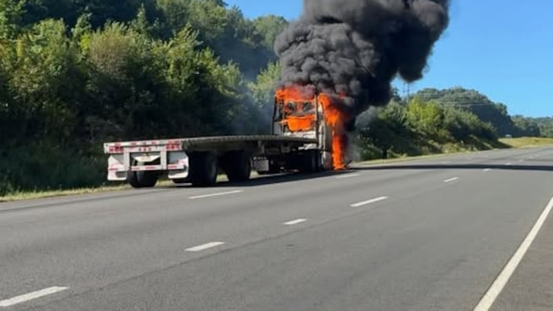 A tractor trailer fire in Middlebury closed a portion of I-84 west, state police said.