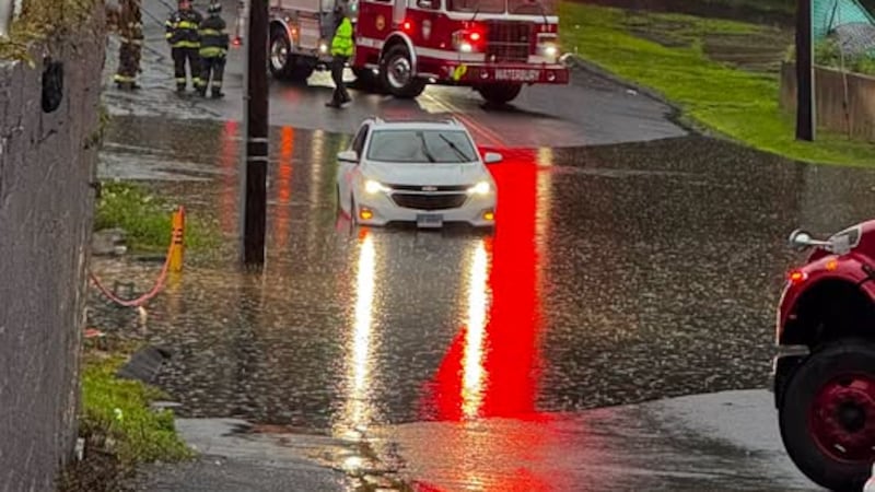 Flooding was reported on Long Hill in Waterbury the morning of Aug. 2, 2026.