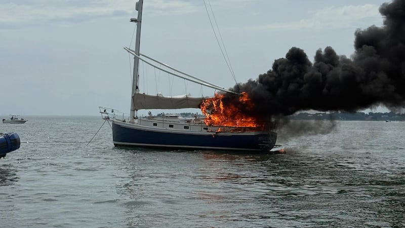Boat fire reported near Norwalk lighthouse