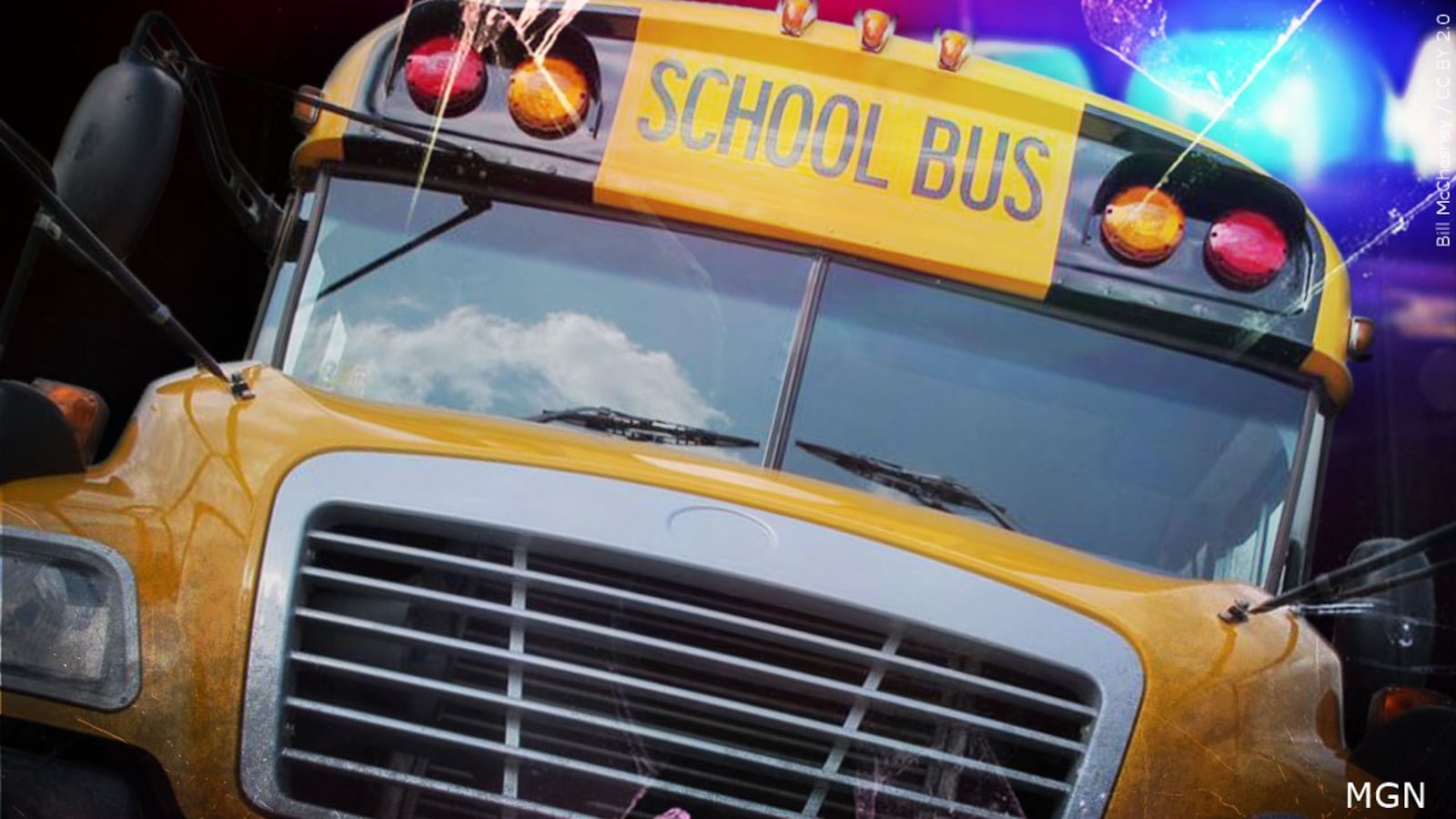 Vernon Center Middle School Bus hit by car
