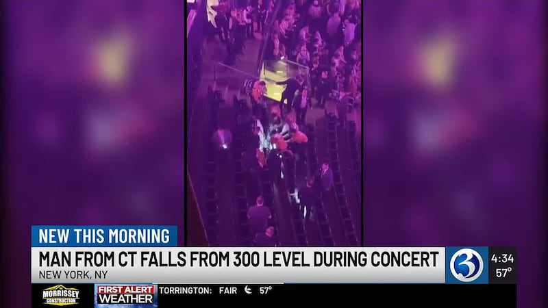 A Connecticut man fell to his death from an upper deck of Madison Square Garden during a...
