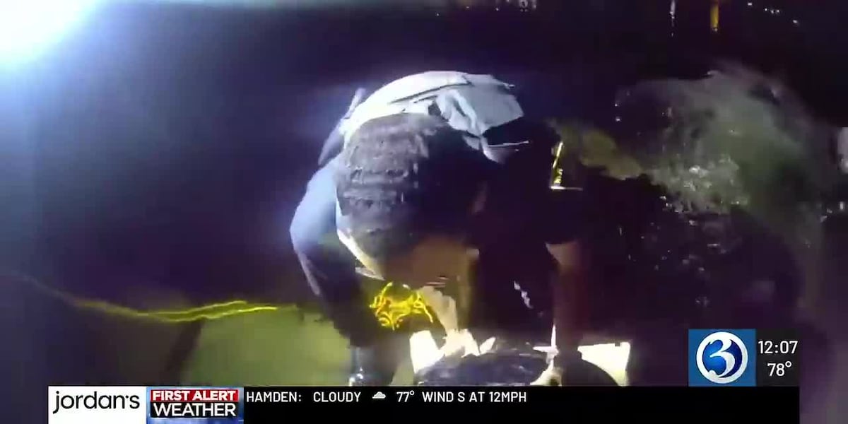 New London police body camera footage shows officers pulling two drowning people from Thames River
