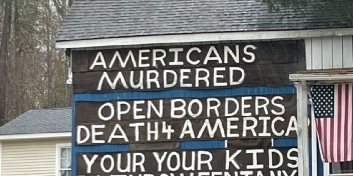 Controversial Sign Writing Controversial sign outside home in Morris ‘protected by Constitution ...