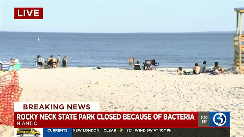 Four Connecticut State Park beaches, including Rocky Neck, were off limits to swimmers on...