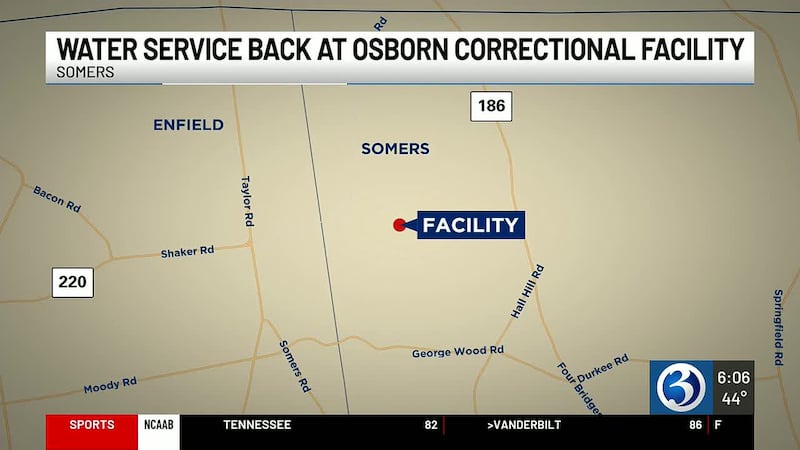 Water service restored at Osborn Correctional Institution following water main break