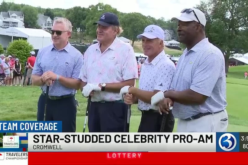 Wednesday at the Travelers Championship is Celebrity Pro-Am Day, and celebrities were spread...