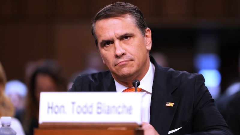 FILE - Acting Attorney General Todd Blanche appears before the Senate Judiciary Committee on...