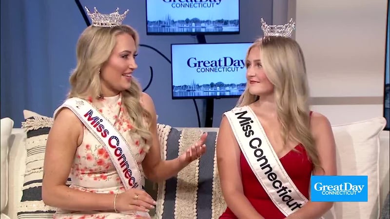 Newly crowned Miss Connecticut Christa Steiner and Miss Connecticut Teen Mia Mathewson are...