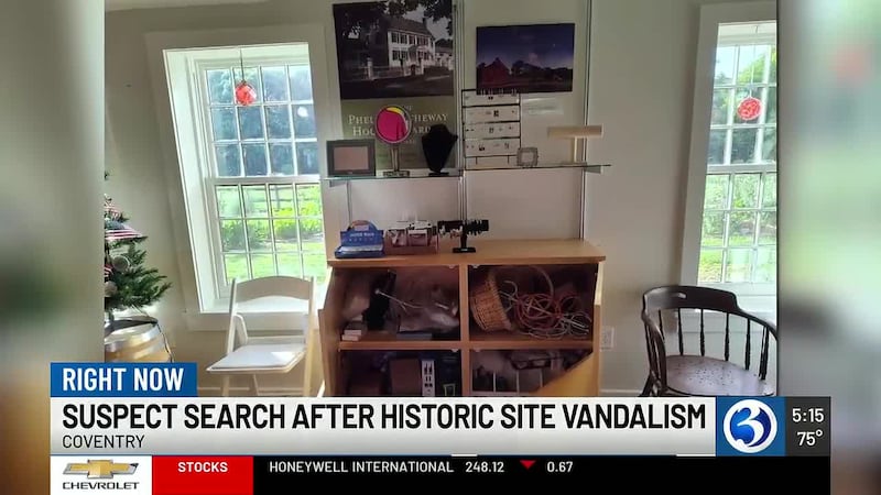 Coventry police are searching for a man they say broke into and vandalized the Nathan Hale...