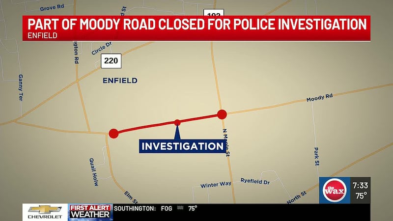 Road closed in Enfield for police investigation - WFSB map
