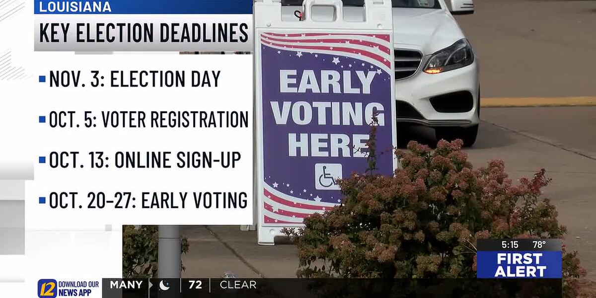 Coverage image for: Reminder for key election deadlines in Louisiana