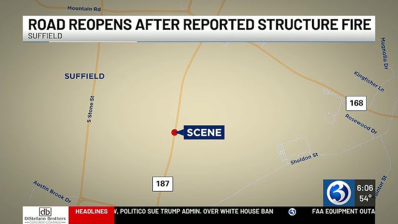 suffield fire - WFSB map