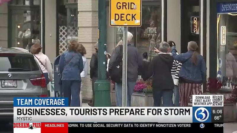 Businesses and tourists in Mystic bracing for storm