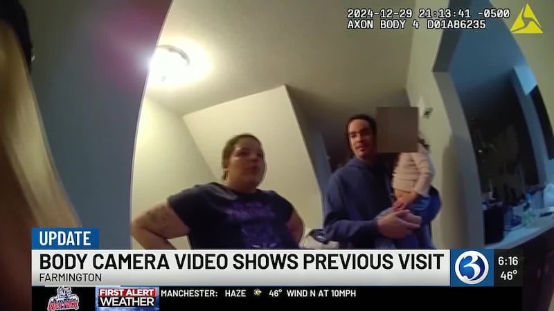 Farmington police released body camera footage showing officers inside the apartment where...