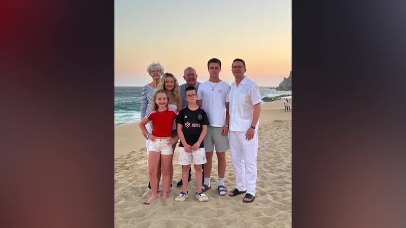 A grandmother nearly died after a series of waves swept her into the ocean while she was...